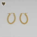 (4-2239) Stainless Steel - Oval Balls Hoops.