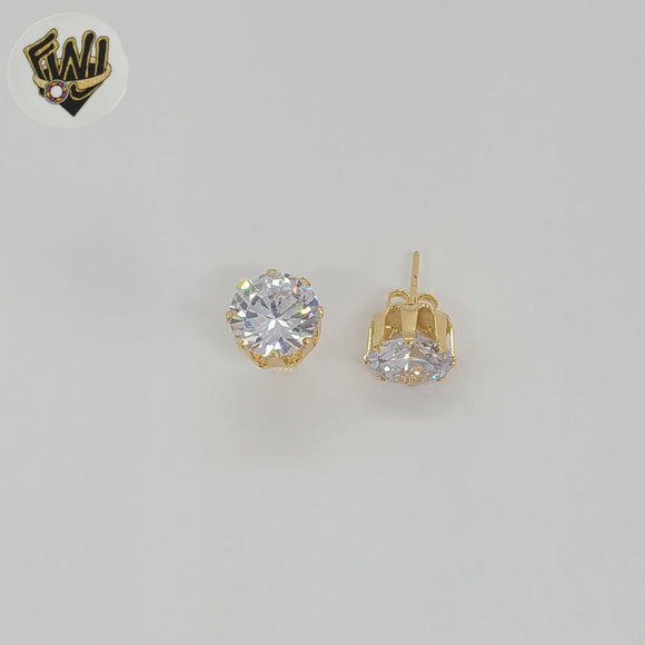 (1-1091-3) Gold Laminate - Zircon Stud Earrings - BGF