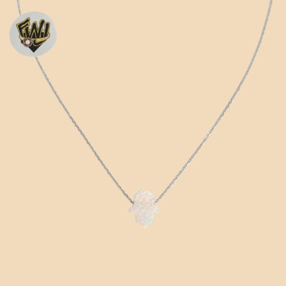 (2-66017-1) Plata de ley 925 - Collar de mano de Hamsa de 1 mm - 18