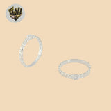(2-5080-1) 925 Sterling Silver - Curb Link Zircon Ring