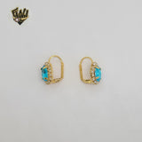 (1-1161-1) Gold Laminate - Zircon Dangle Earrings - BGO