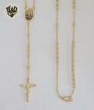 (1-3362-2) Laminado de oro - Collar Rosario de Nuestra Señora de la Caridad de 4 mm - 24" - BGO.