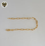 (1-0752) Gold Laminate - 4mm Paper Clip Zircon Bracelet - 7.5" - BGF