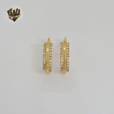 (1-2932-2) Gold Laminate- Squared Zircon Hoops - BGO