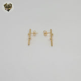(1-1206-3) Gold Laminate - Long Squared Earrings - BGF