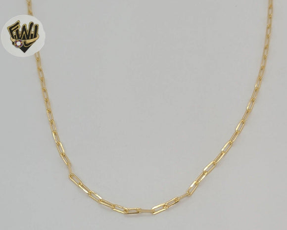 (1-1836) Gold Laminate - 2mm Paper Clip Link Chain - BGF