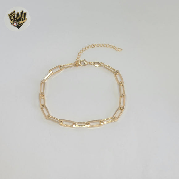 (1-0504) Gold Laminate - 5mm Paper Clip Bracelet - 7.5