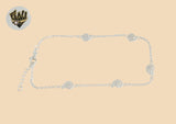 (2-0174) 925 Sterling Silver - 2mm Link Shell Anklet - 10"