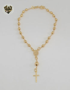(1-3316-1) Laminado de oro - Rosario de mano de la Virgen Milagrosa de 3,5 mm - 7" - BGF.