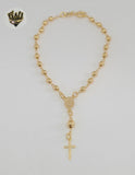 (1-3316-1) Gold Laminate - 3.5mm Miraculous Hand Rosary - 7" - BGF.