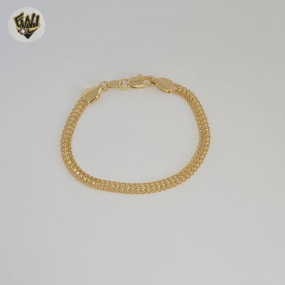 (1-0458) Gold Laminate - 4mm Alternative Curb Link Bracelet - BGF