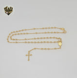 (1-3323) Gold Laminate - 2.5mm Virgin Rosary Necklace - 18" - BGF.