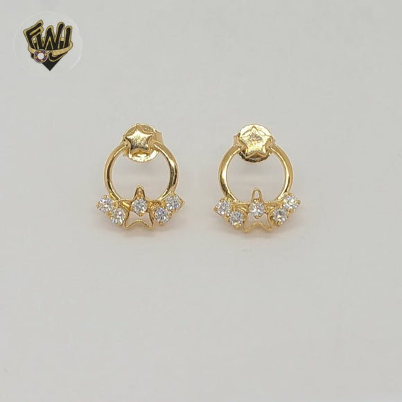 (1-1108-3) Gold Laminate - Star Stud Earrings - BGF