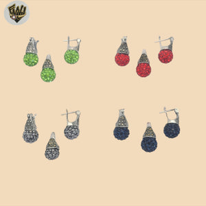 (2-6880) 925 Sterling Silver - Zircon Beads Set.