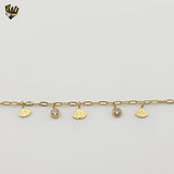 (4-4156) Stainless Steel - 1.8mm Paper Clip Charms Bracelet - 6"