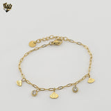 (4-4156) Stainless Steel - 1.8mm Paper Clip Charms Bracelet - 6"