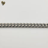 (4-4049) Acero inoxidable - Brazalete de hombre con eslabones curvos de 10 mm - 9".