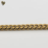 (4-4033) Stainless Steel - 10mm Curb Link Men Bracelet.