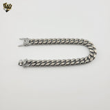 (4-4049) Acero inoxidable - Brazalete de hombre con eslabones curvos de 10 mm - 9".