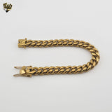 (4-4033) Stainless Steel - 10mm Curb Link Men Bracelet.