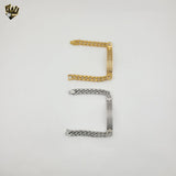 (4-4256) Stainless Steel - 10mm Curb Link Plate Bracelet - 8.5"