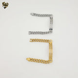 (4-4230) Acero inoxidable - Brazalete con placa de eslabones curvos de 10 mm - 8"