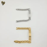 (4-4230-2) Acero inoxidable - Brazalete con placa de eslabones curvos de 10 mm - 8"