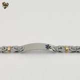 (4-4063) Stainless Steel - 10mm Two Tones Bracelet for Men - 9"