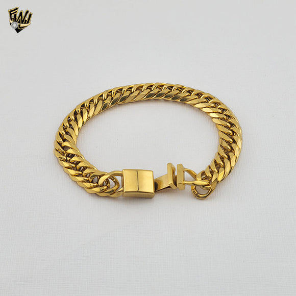 (4-4070) Stainless Steel - 11 mm Curb Link Men Bracelet.