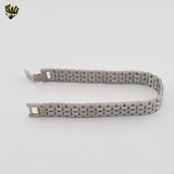 (4-4098) Acero inoxidable - Brazalete de eslabones alternativos de 12 mm - 8"