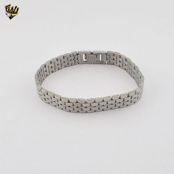 (4-4098) Acero inoxidable - Brazalete de eslabones alternativos de 12 mm - 8