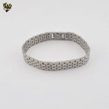 (4-4098) Acero inoxidable - Brazalete de eslabones alternativos de 12 mm - 8"