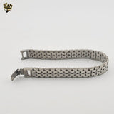 (4-4011) Acero inoxidable - Brazalete de 12 mm para hombre - 7,5"