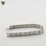 (4-4007) Acero inoxidable - Brazalete de 12 mm para hombre - 8"