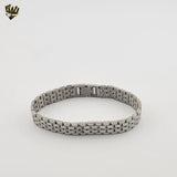 (4-4011) Acero inoxidable - Brazalete de 12 mm para hombre - 7,5"