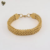 (4-4087) Acero inoxidable - Brazalete de eslabones alternativos de 12 mm - 9"