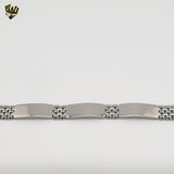 (4-4010) Acero inoxidable - Brazalete de 13 mm para hombre - 8"