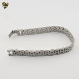 (4-4008) Acero inoxidable - Brazalete de 13 mm para hombre - 8"