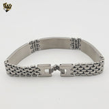 (4-4010) Acero inoxidable - Brazalete de 13 mm para hombre - 8"