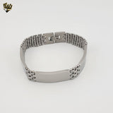 (4-4010) Acero inoxidable - Brazalete de 13 mm para hombre - 8"