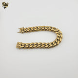 (4-4034) Stainless Steel - 14mm Curb Link Men Bracelet