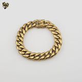 (4-4034) Stainless Steel - 14mm Curb Link Men Bracelet