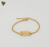 (4-4276) Acero inoxidable - Brazalete de búho Rolo de 1 mm - 7"