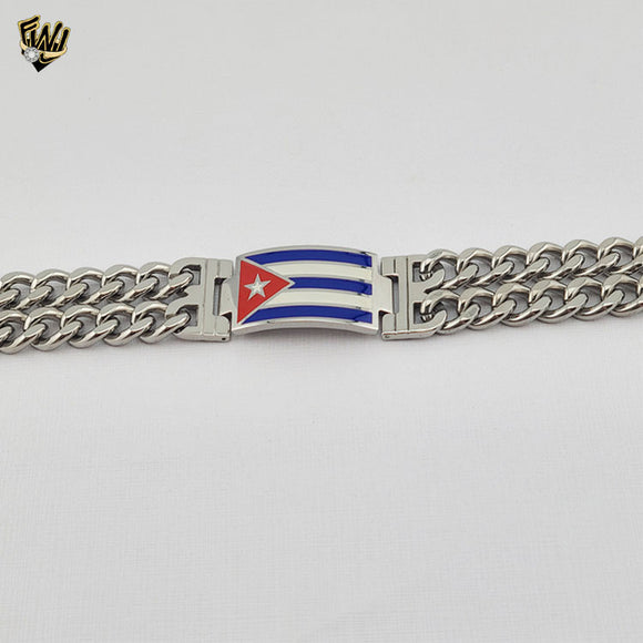 (4-4074) Acero inoxidable - Brazalete de eslabones curvos de 23 mm - 9