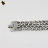 (4-4074) Stainless Steel - 23mm Curb Link Bracelet - 9"