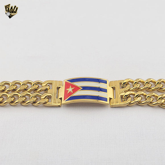 (4-4073) Acero inoxidable - Brazalete de eslabones curvos de 23 mm - 8,5