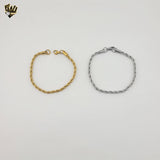 (4-4249) Stainless Steel - 3.8mm Rope Link Bracelet.