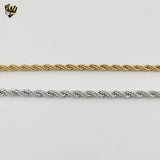 (4-4249) Stainless Steel - 3.8mm Rope Link Bracelet.