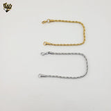 (4-4249) Stainless Steel - 3.8mm Rope Link Bracelet.