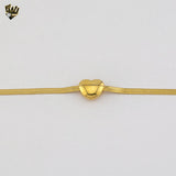 (4-4093) Acero inoxidable - Brazalete con forma de corazón y eslabones en espiga de 3 mm.